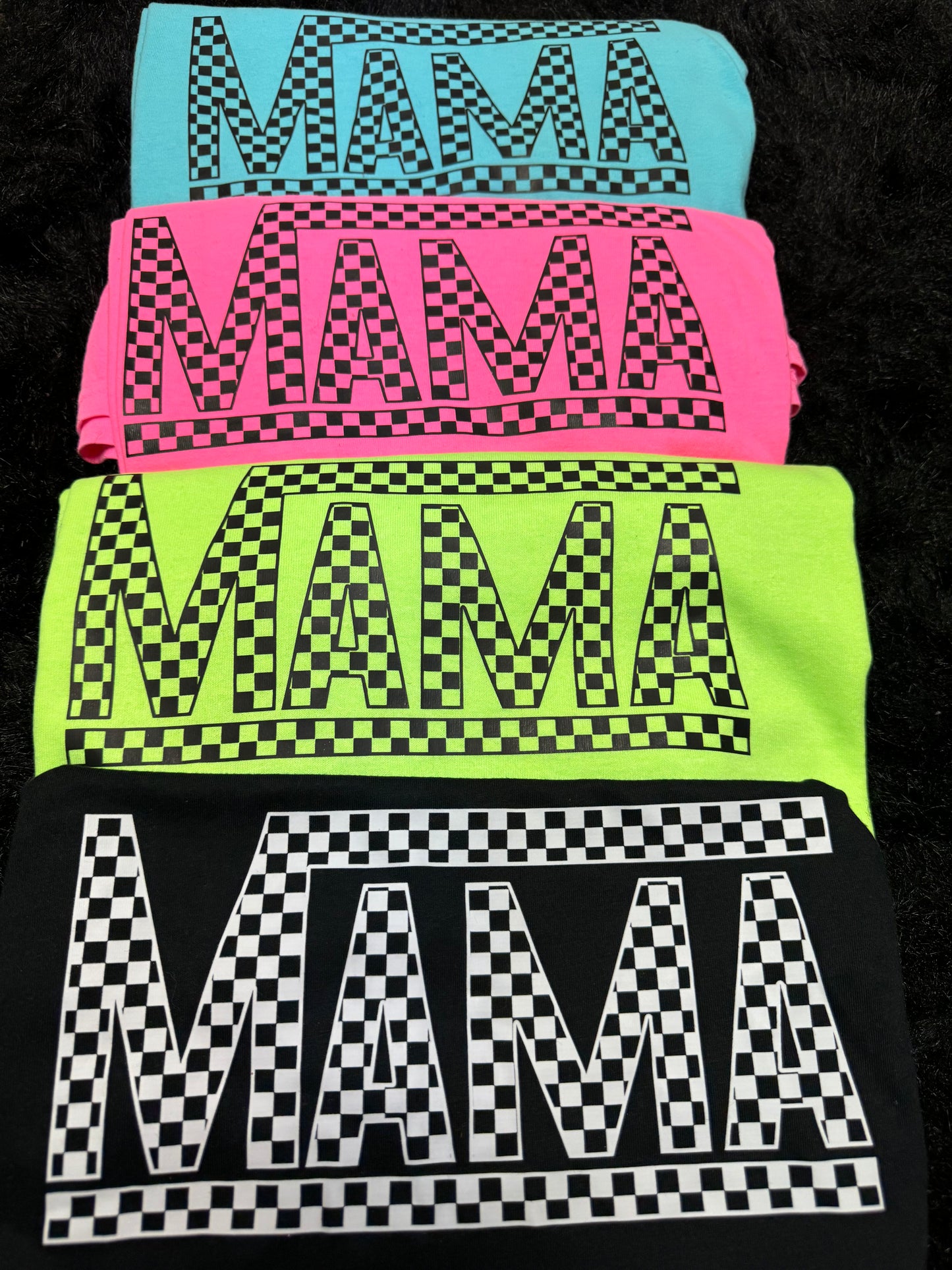 Checkered Mama Tee