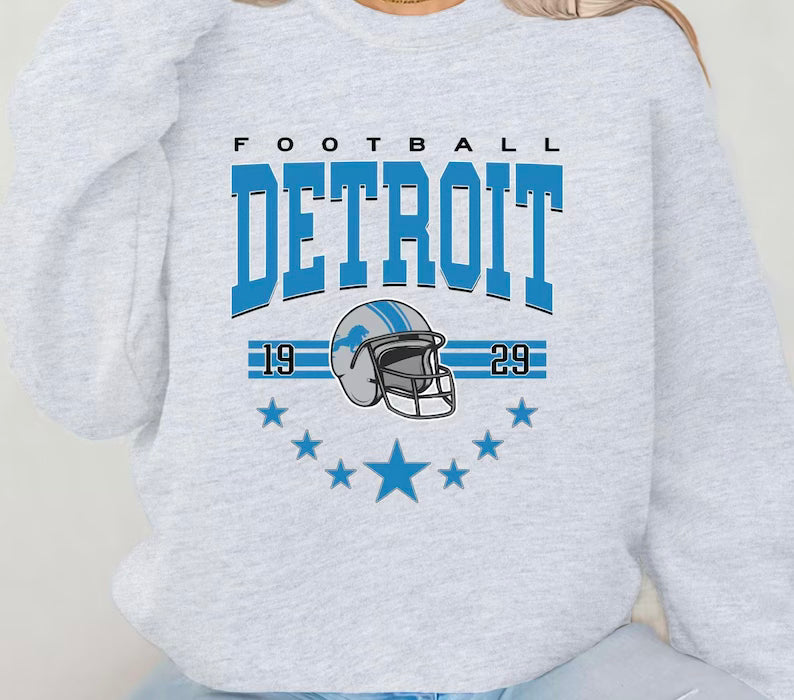 Detroit lions Football Crewneck Sweater