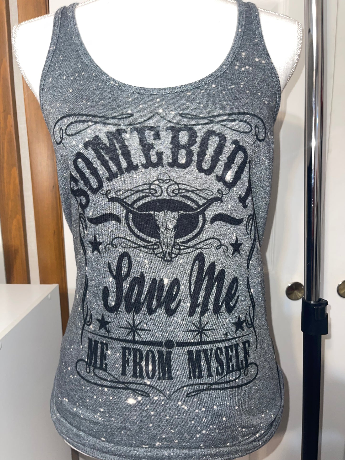 Save me bleached tank top