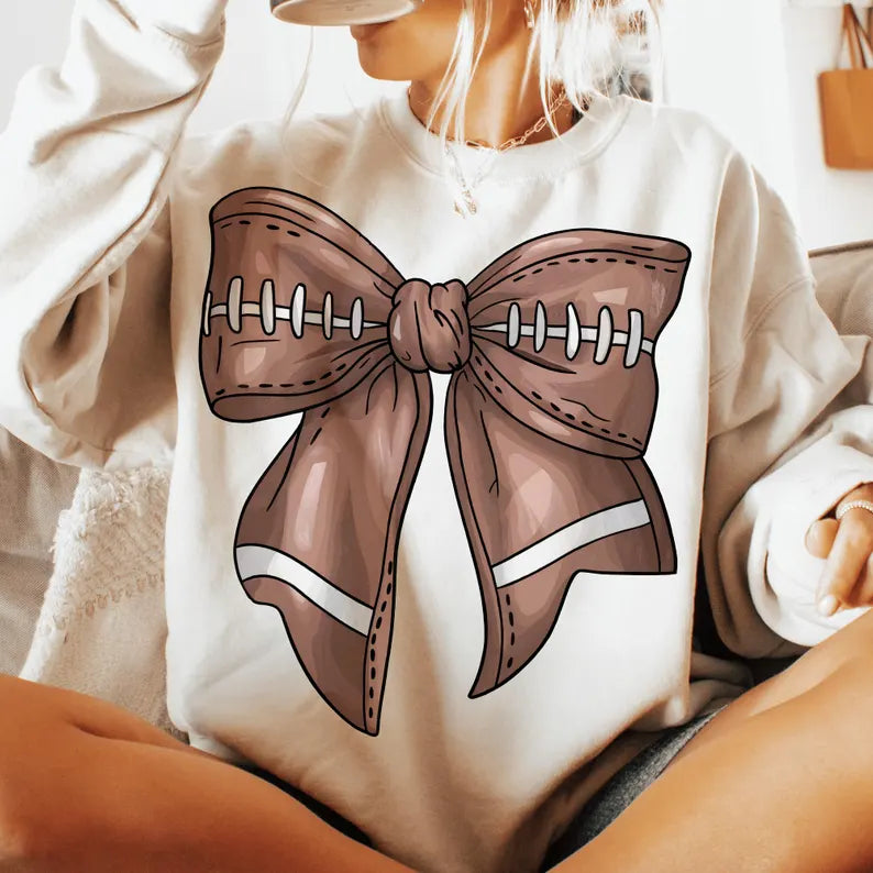 Football Bow Crewneck Sweater ππ