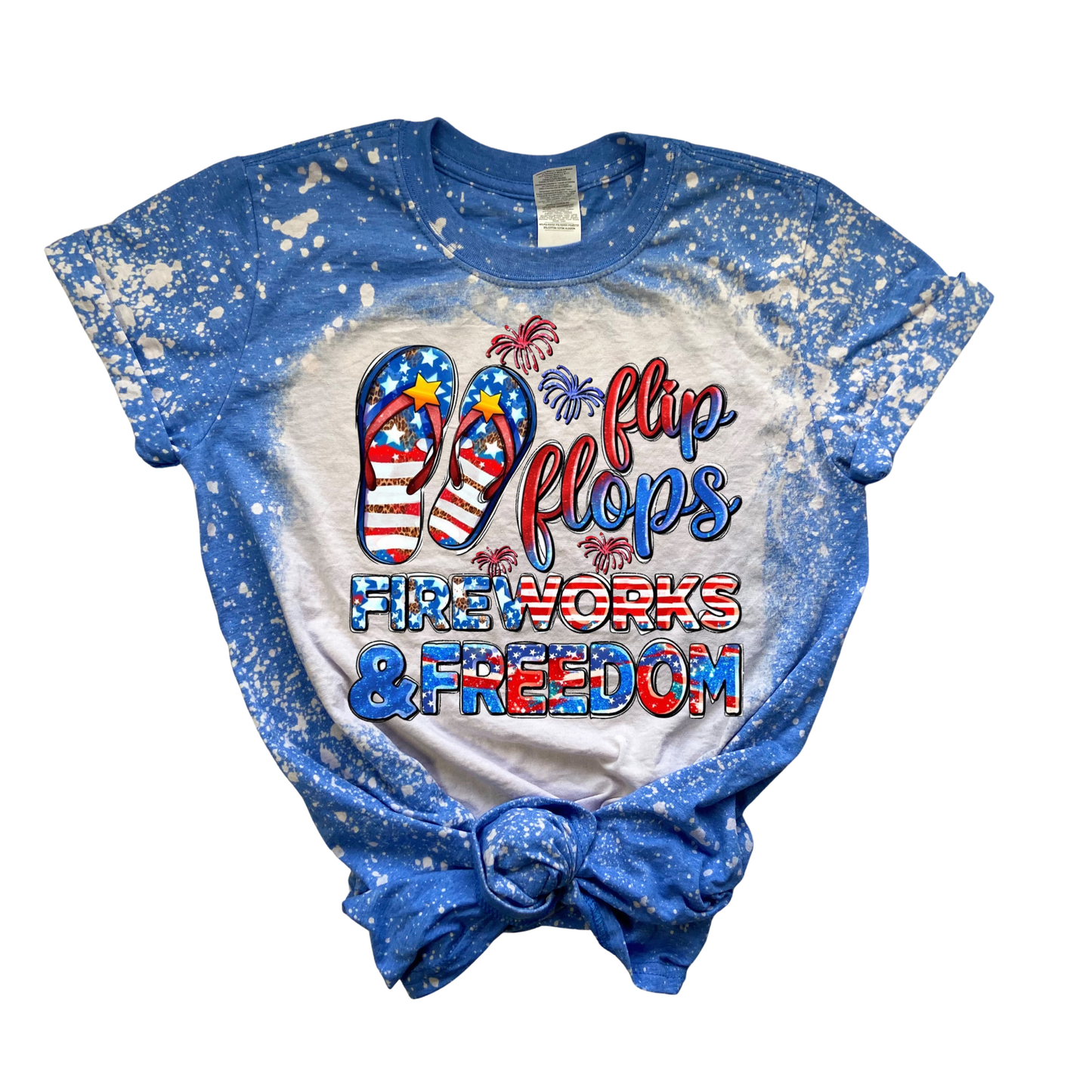 Flip flops Fireworks & Freedom Bleached Tee