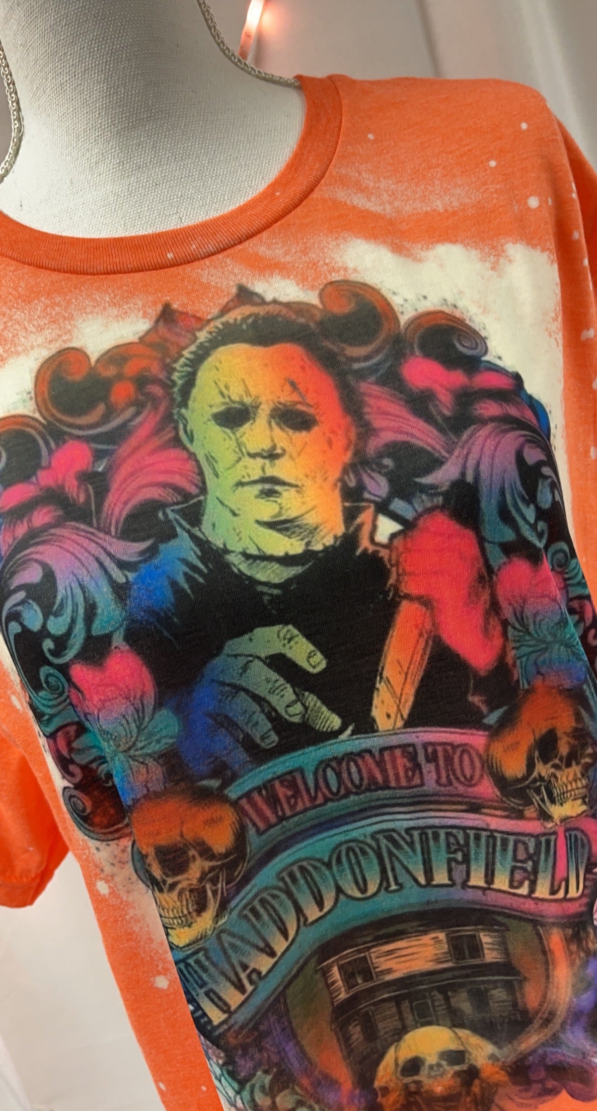 Michael Myers Halloween bleached tee 🧡🖤