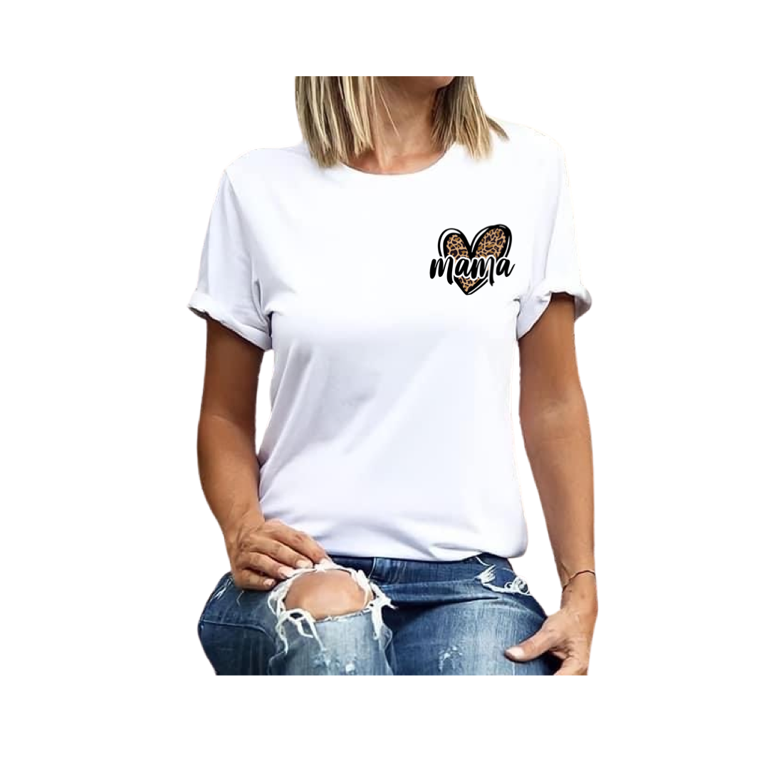 Mama Cheetah Heart Tee