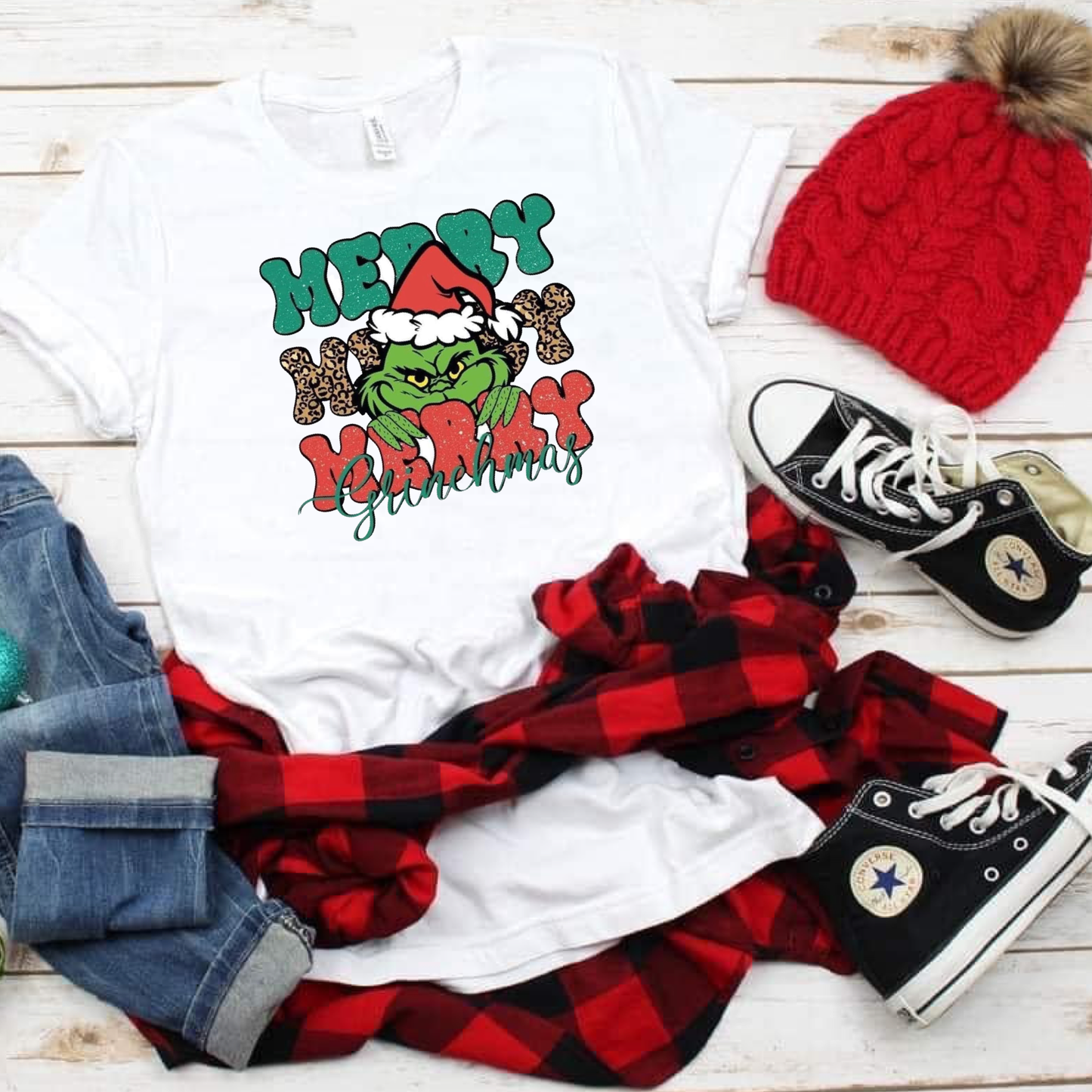 Merry Merry Merry Grinchmas tee ❤️💚