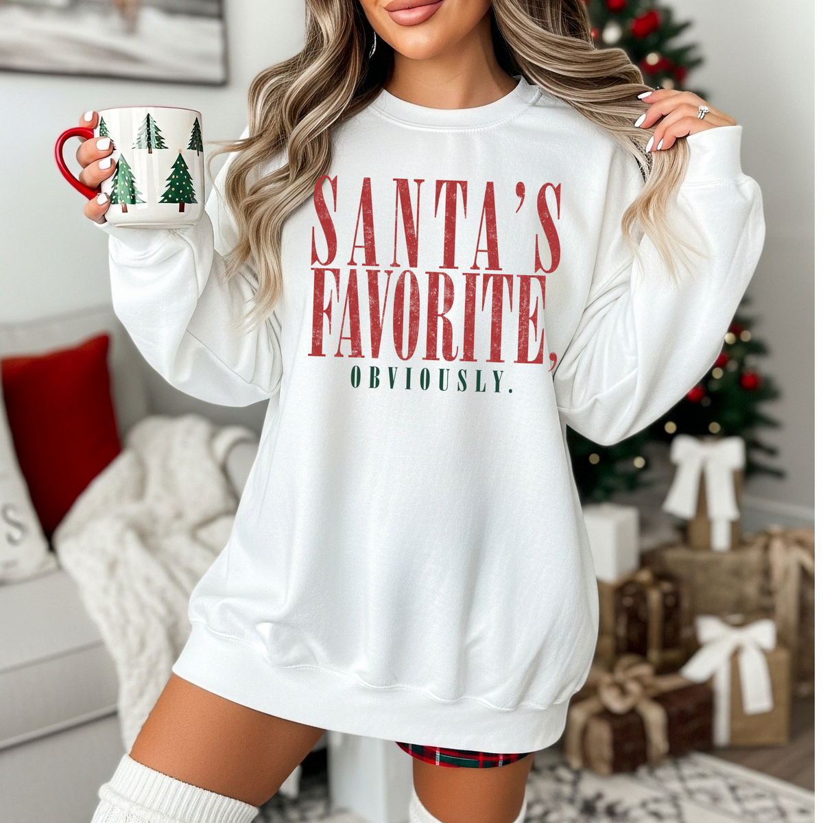 Santas Favorite Obviously Sweatshirt