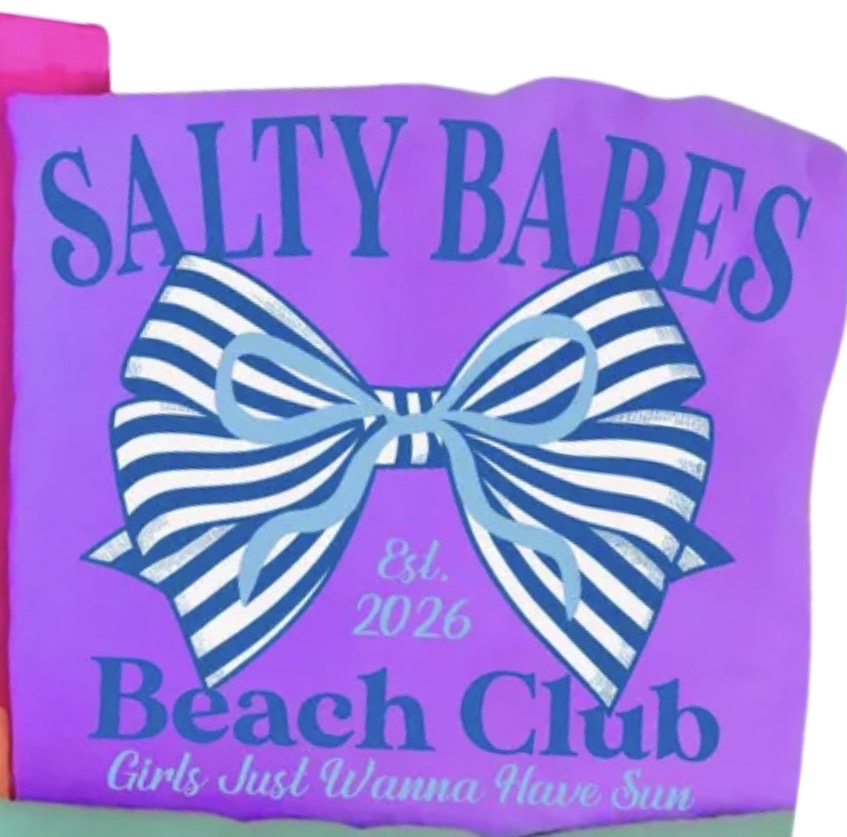 Salty Babes Beach Club Neon Colored Tees