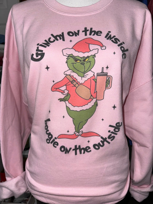 Grinch’s on the inside Bougie on the outside Crewneck Sweater 🎄