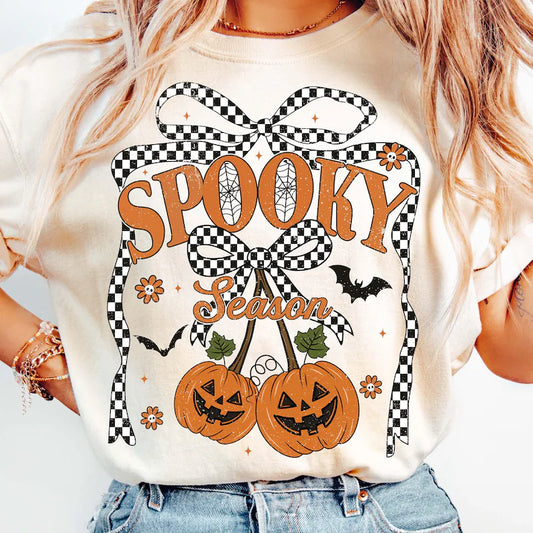Spooky Season Checkered T shirt