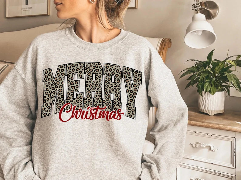 Cheetah Merry Christmas Sweater