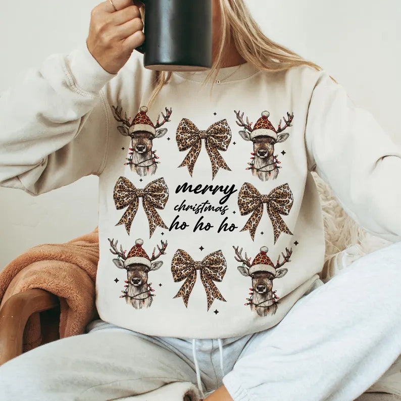 Merry Christmas Ho Ho Ho Deer Sweater
