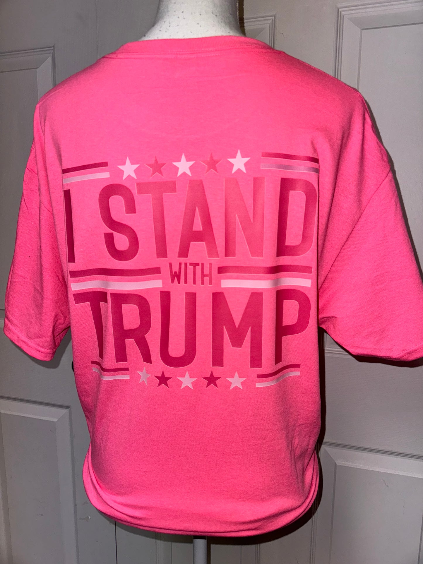 Pink I stand with Trump tee